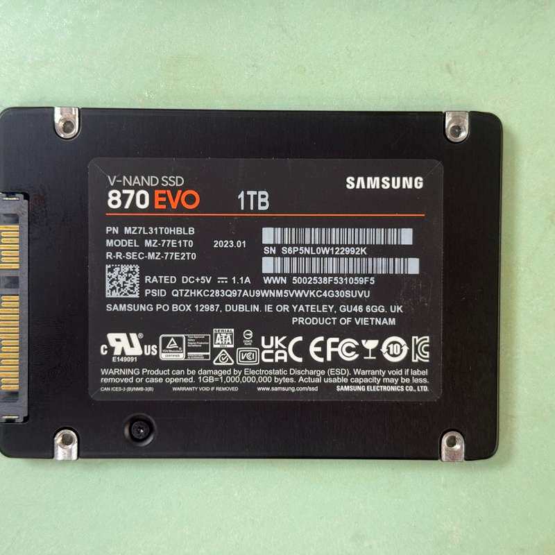 三星Samsung 870EVO 1T 2.5寸 SATA--议价商品