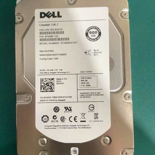 戴尔600G 15K 3.5寸硬盘，型号0W347K--议价商品