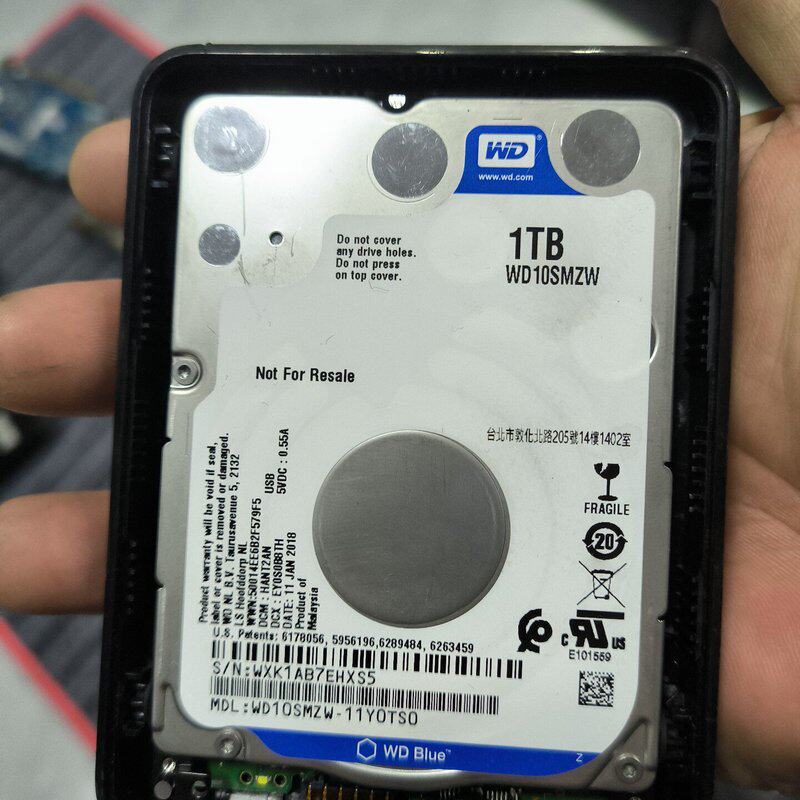 西部数据WD10SMZW 1TB 2.5寸移动硬盘,拆机件,--议价商品