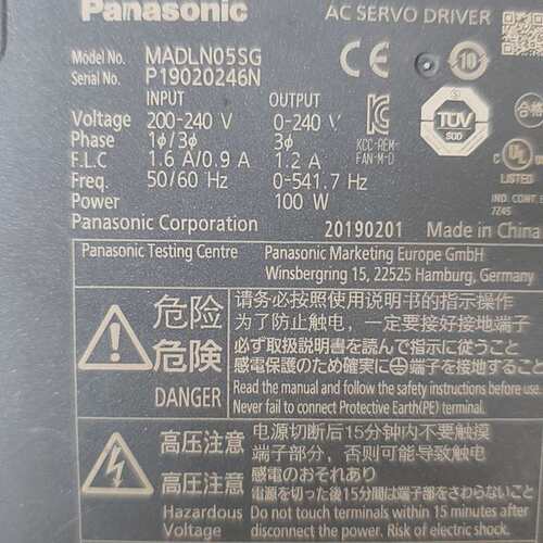 松下伺服驱动器MADLN05SG，19年德国原装进口，100--议价商品
