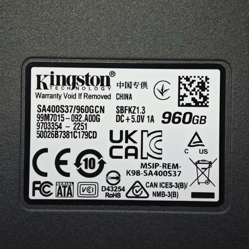 金士顿1T固态2.5寸 SA400S37 960G固态硬盘--议价商品