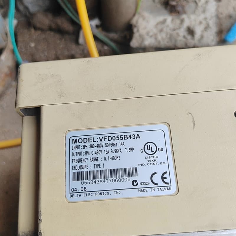 台达变频器5.5KW，VFD055B43A，二手拆机件，成色--议价商品