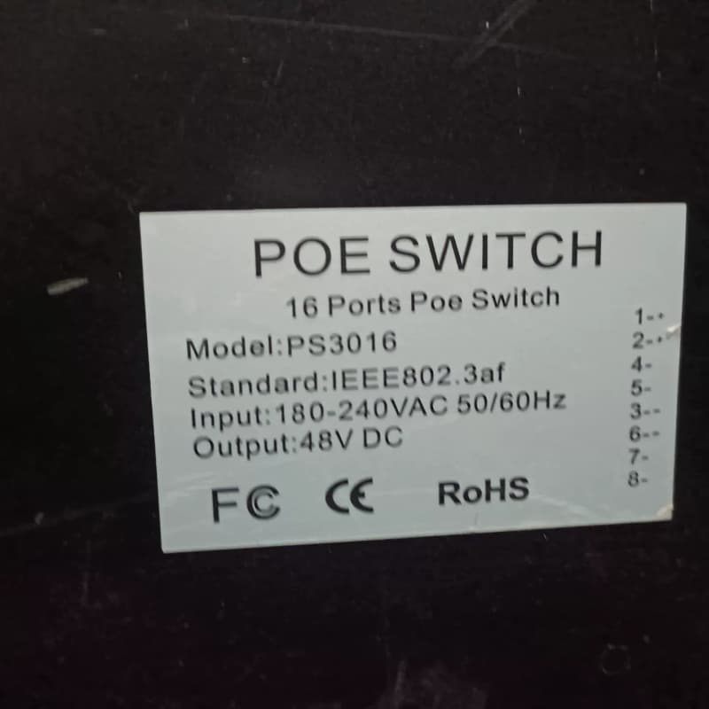 一台二手丰润达16口POE交换机,型号:PS3016.成色如--议价商品