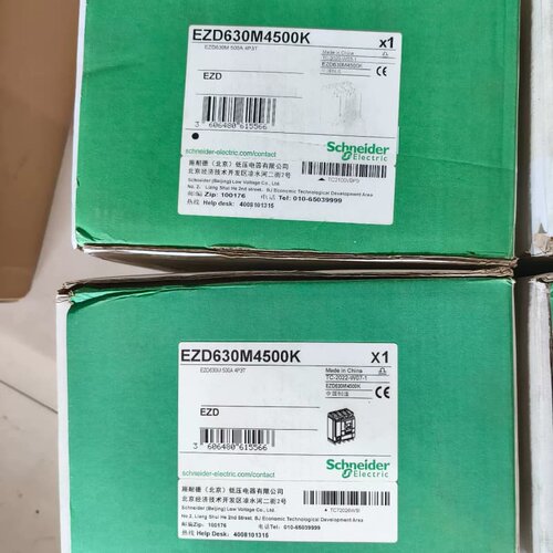 施耐德EZD630M4500K塑壳断路器，4P500A，全新--议价商品