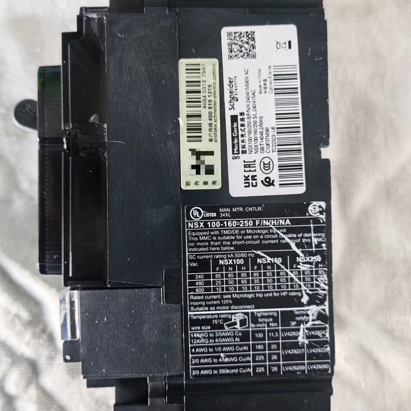 施耐德塑壳断路器Compact NSX100F,3P 80A--议价商品