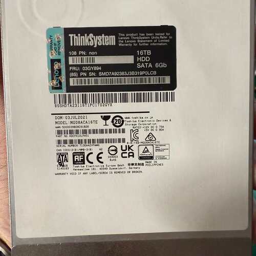 联想ThinkSystem 16T SATA企业级硬盘 MG--议价商品