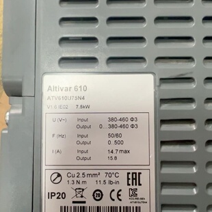 施耐德变频器7.5KW，ATV610U75N4，已测试功能包--议价商品