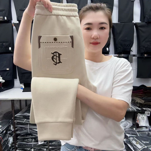 秋冬新款时尚潮流运动小脚裤修身显瘦厚料卫裤潮流百搭修身长裤男