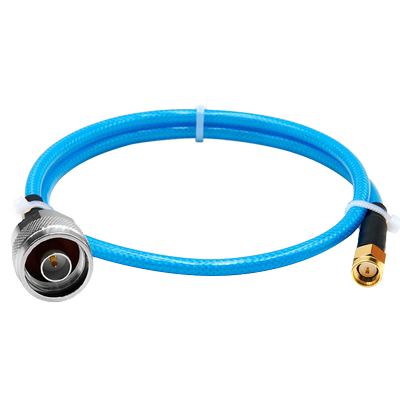 蓝色RG142镀银线N公转SMA公6G