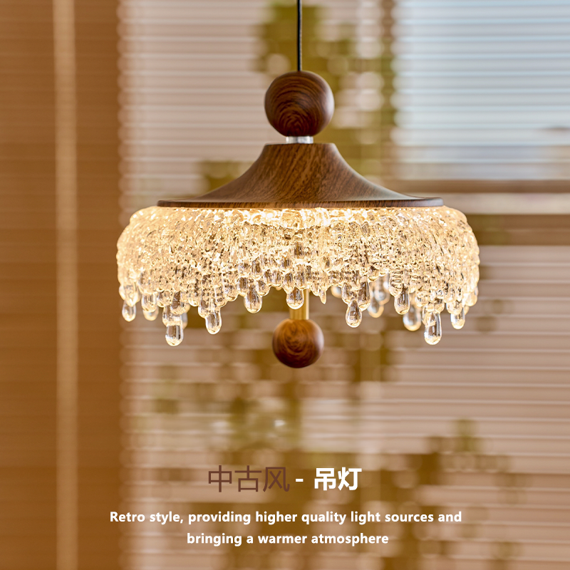 宋式美学创意高端水滴吧台升降床头复古餐桌吊灯新款中古风餐厅灯,家装灯饰光源,餐厅吊灯,淘宝优惠券,粉丝福利购,淘宝优惠卷