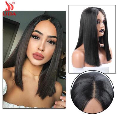 亚马逊欧美假发化纤头套波波 lace wigs中长直发厂家现货