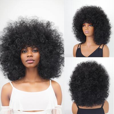假发 欧美女士爆炸头非洲小卷短卷发化纤头套 Afro Curly Wig