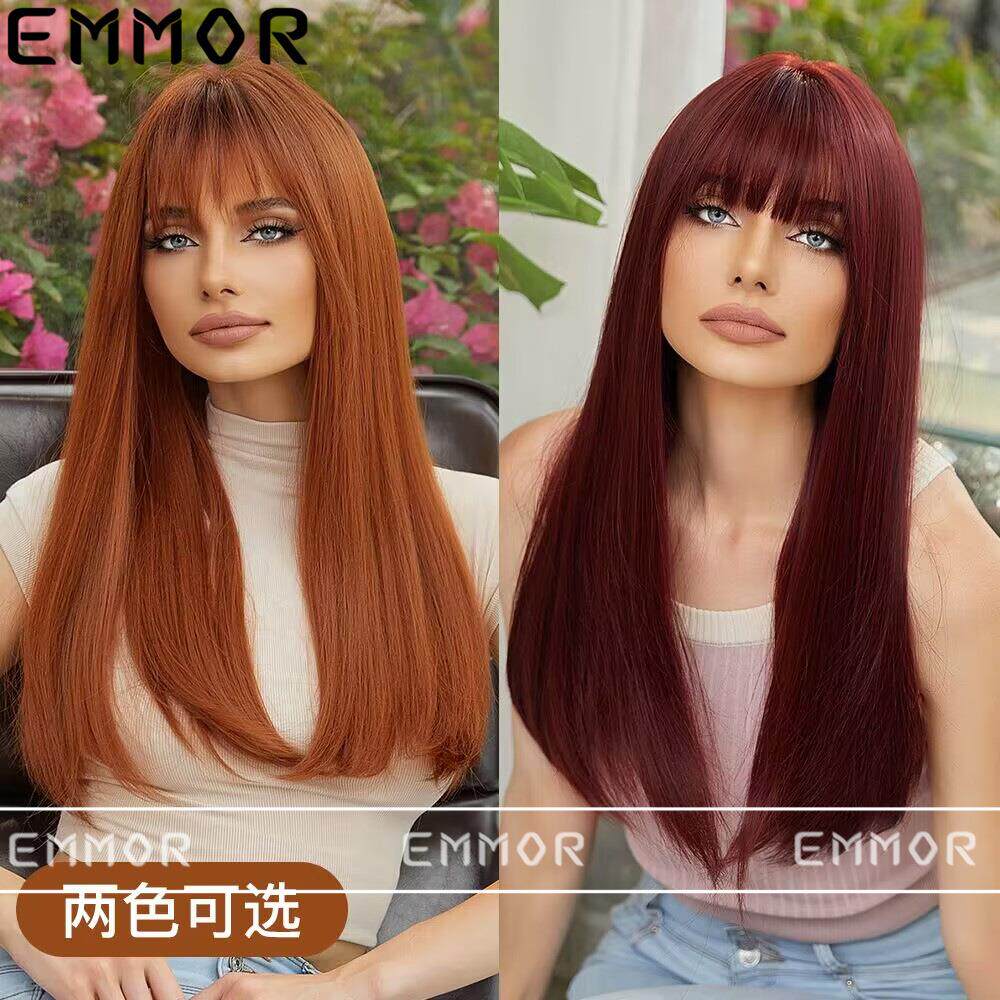 Emmor假发女长直发夏季出游女士整顶假发