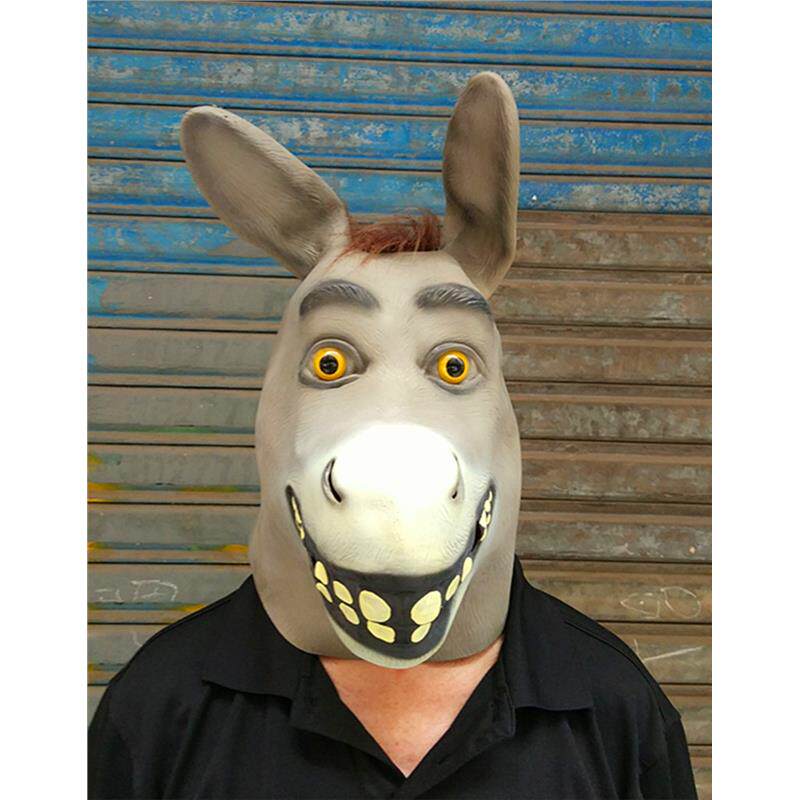 史瑞克贫嘴驴欧美舞会道具 驴头动物面具万圣节搞笑驴头套