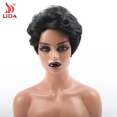 亚马逊欧美假发化纤机制头套女士短发synthetic wigs 工厂现货