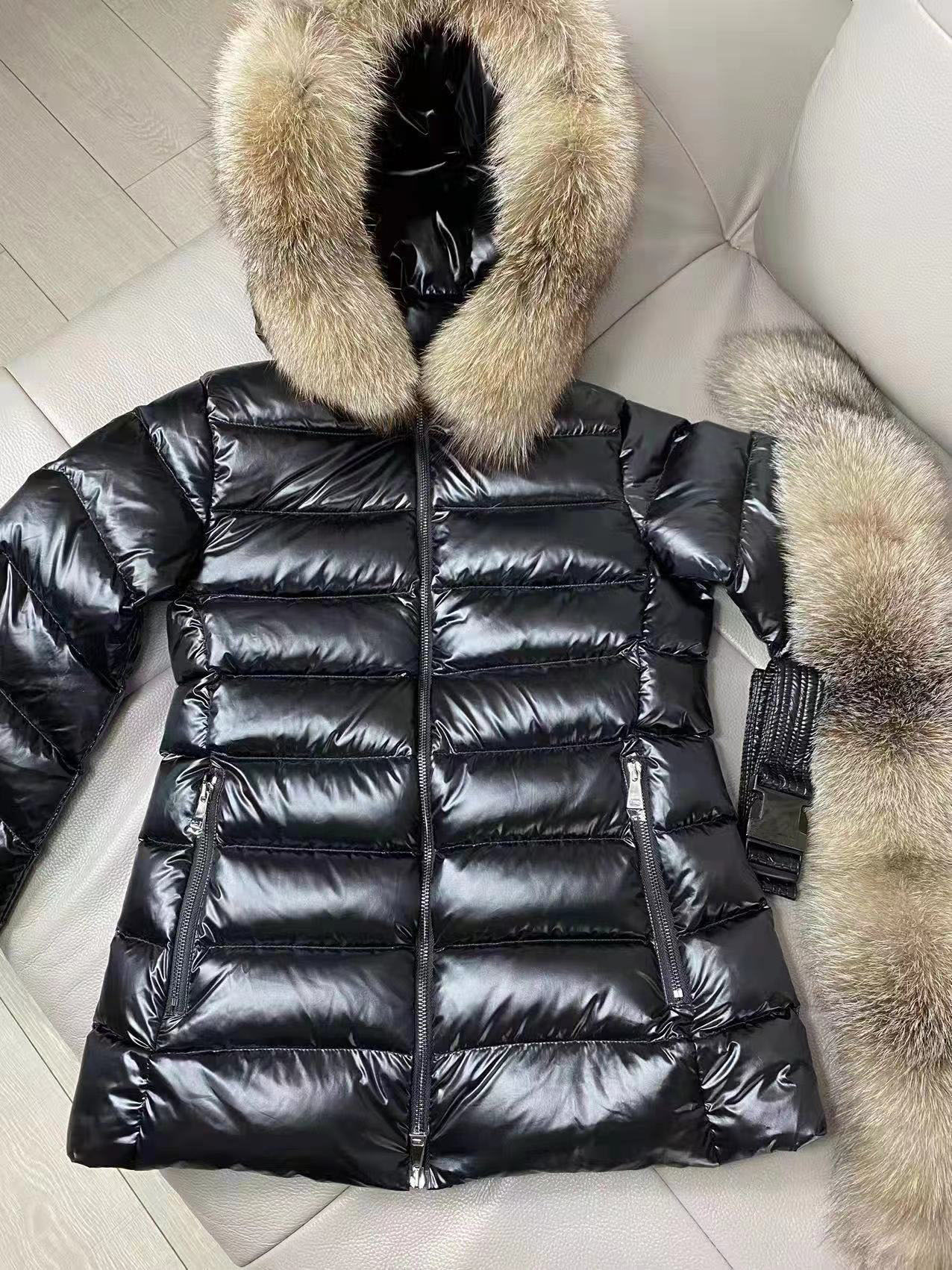 冬装新款女士加厚超大狐狸毛领羽绒服女蒙口琪腰带收腰显瘦鹅绒服
