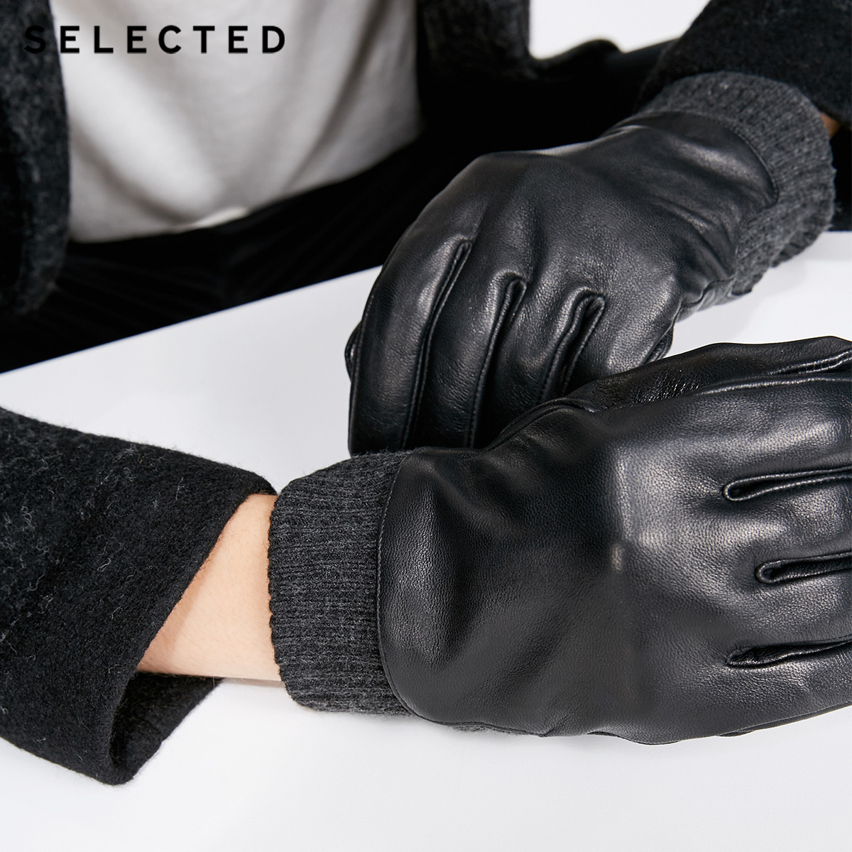 Gants pour homme SELECTED    en peau de mouton - Ref 2782355 Image 3