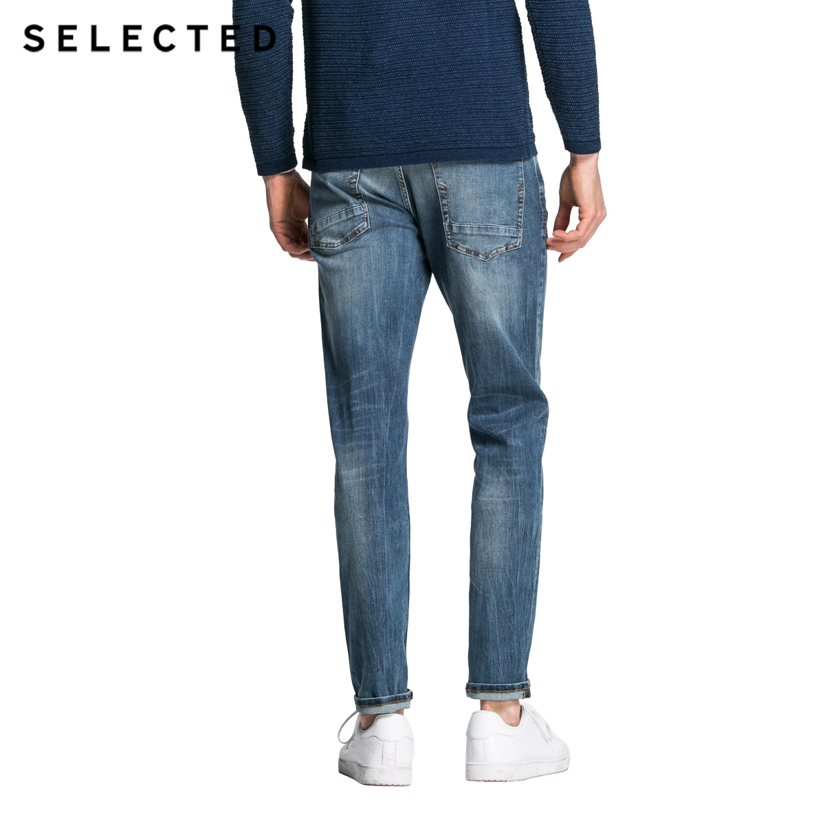 Jeans pour jeunesse pieds Slim SELECTED en coton pour printemps - Ref 1484766 Image 2