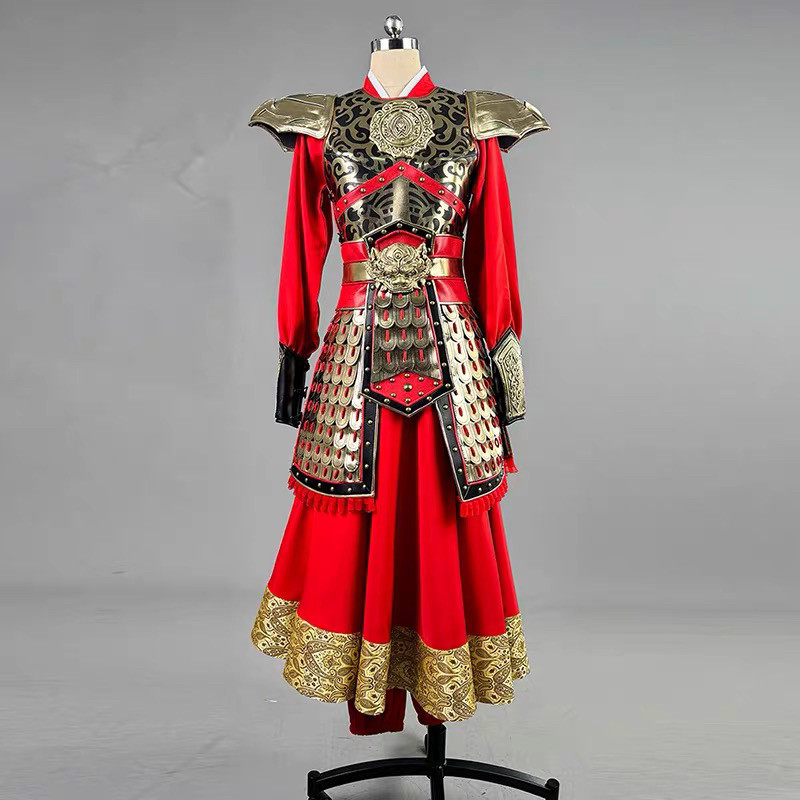 高定古代女将军盔甲景区巡游战袍花木兰穆桂英铠甲战甲演出服装
