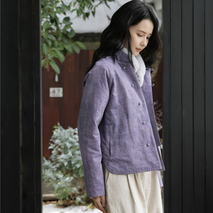 2025冬纯棉色织新中式立领对襟夹棉外套【白简朱衣原创设计】