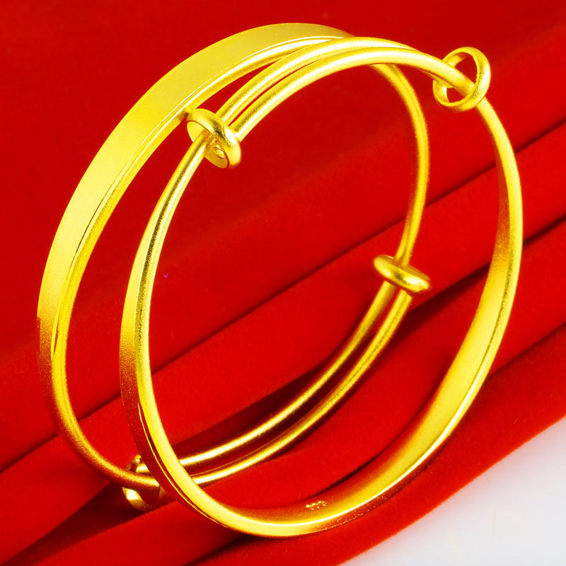 正品黄金手镯男女款古法金9999足金饰品真金子沙面泰国金纯金首饰