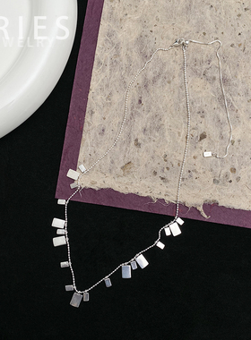 S925纯银毛衣链女抽拉调节项链