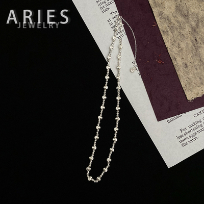 镭射车花猫眼圆珠抽拉式项链