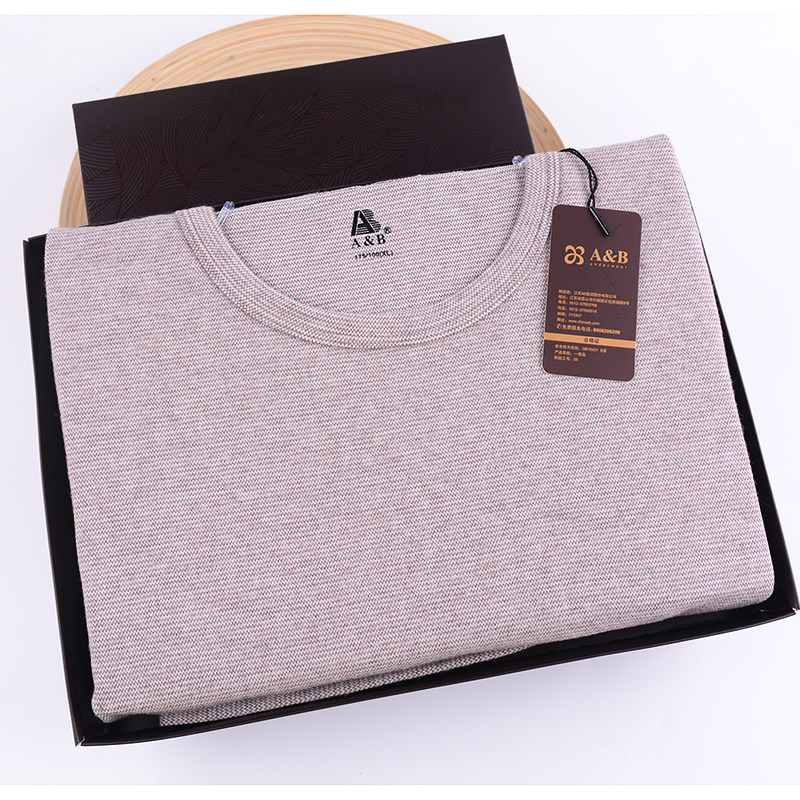 AB THERMAL UNDERWEAR SET MENS ROUND NECK THICKENED YARN DYED FLEECE SUPER SOFT SKIN-FRIENDLY COTTON WOOL AUTUMN PANTS P950