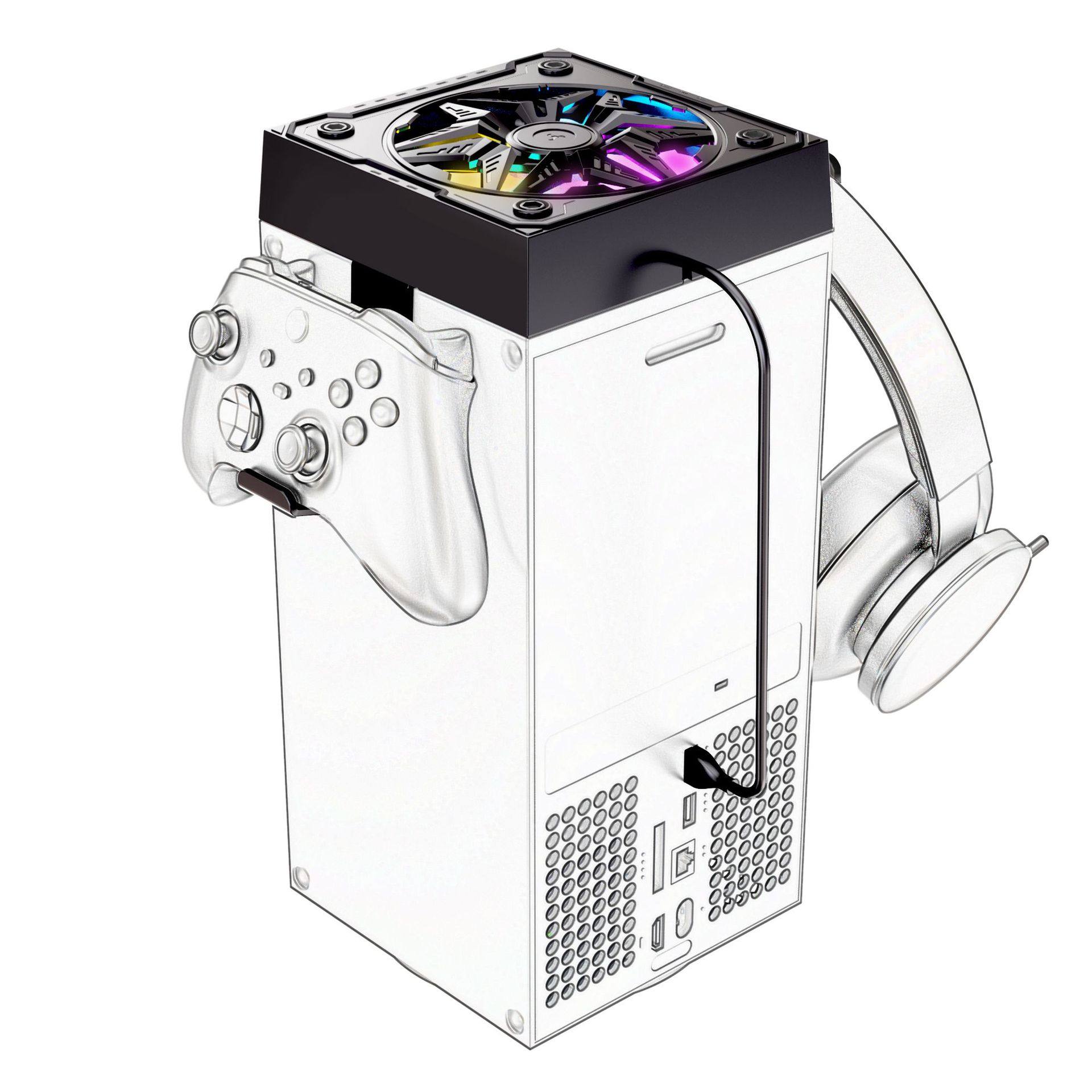 现货适用于xbox series x散热风扇XSX主机带RGB炫酷灯光配件