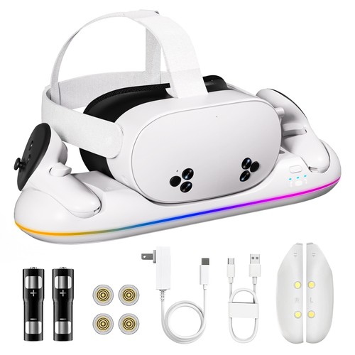 新款meta quest2/3/3s充电底座VR游戏配件手柄磁吸快充18W充电座