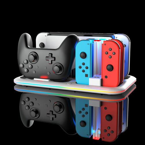 switch主机多功能散热底座JC手柄充电座游戏碟片头盔收纳架1代2代