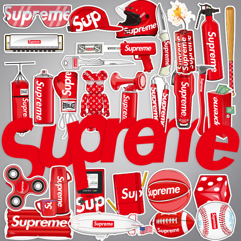 个性贴纸superme潮牌行李箱贴纸防水logo旅行拉杆箱笔记本电脑贴纸吉他滑板密码箱装饰贴画纸墙壁电动汽车贴|msdalam kategori Aksesori Digital 3C, Aksesori komputer Riba, Peribadi pelekat notebook kecil - dari Buy2taobao.com untuk memberikan perkhidmatan ejen Taobao profesional membeli