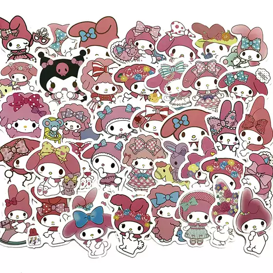 Personalized Stickers for Girls, Pink Children's Cute Melody Cartoon Waterproof Car Stickers, Luggage Stickers, Decorative Stickers for Electric Vehicles, Mobile Phones, Helmets, Luggage, DIY Stickers, Laptop Skateboard Stickers