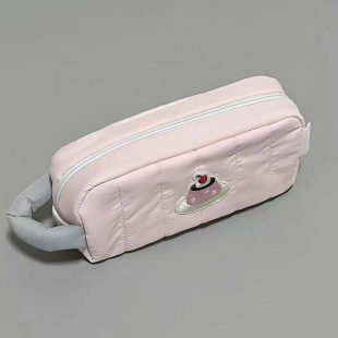 简约甜品布丁拼色笔袋ins少女心高颜值学生文具收纳包