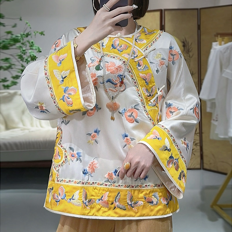 新中式唐装汉服刺绣斜襟盘扣上衣
