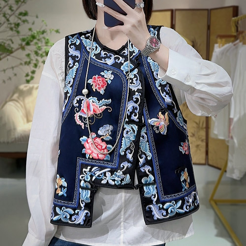唐装汉服刺绣马甲中国风中式上衣