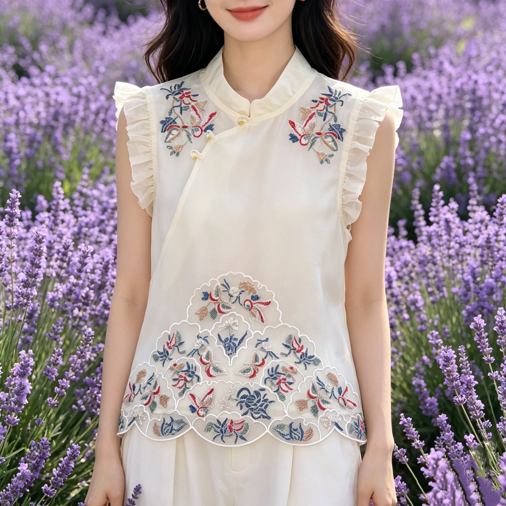 减龄少女感国风汉服改良唐装上衣背心重工刺绣坎肩新中式气质衬衫