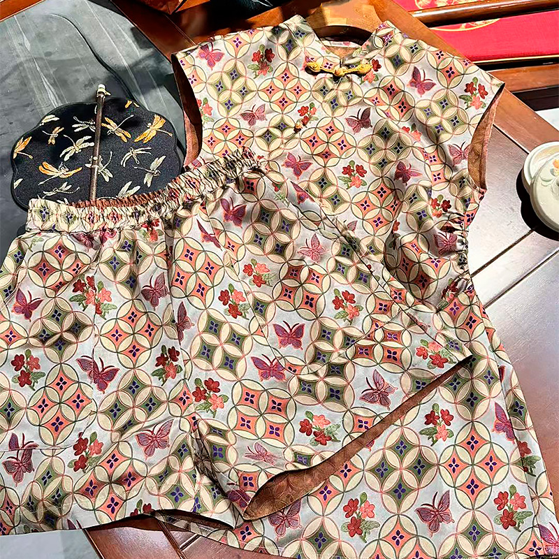 新中式国风短裤套装唐装夏季汉服