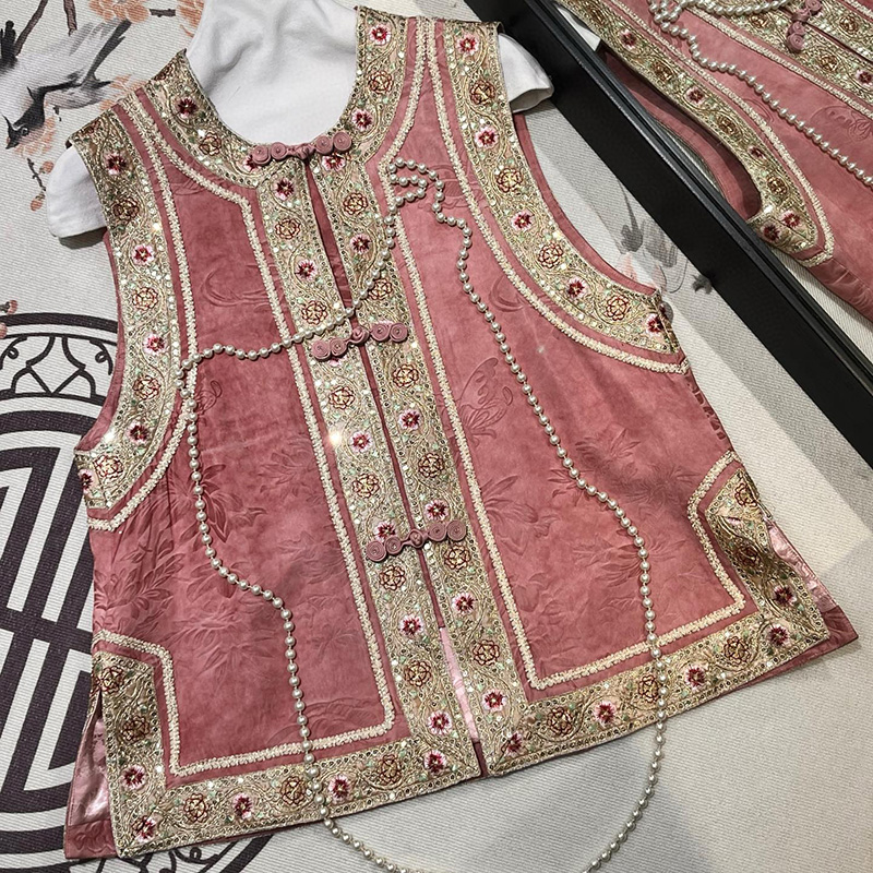 新中式马甲唐装汉服外搭重工上衣