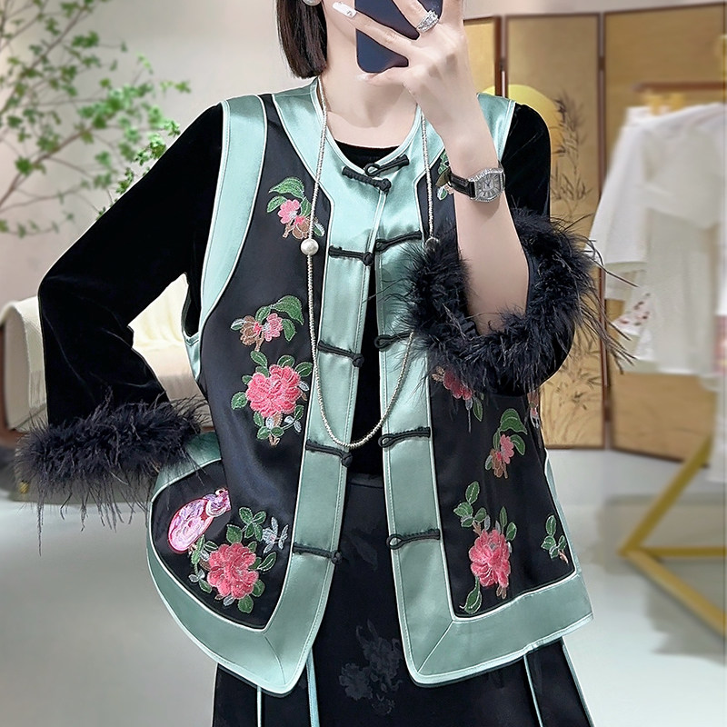 新中式上衣唐装汉服国风马甲背心