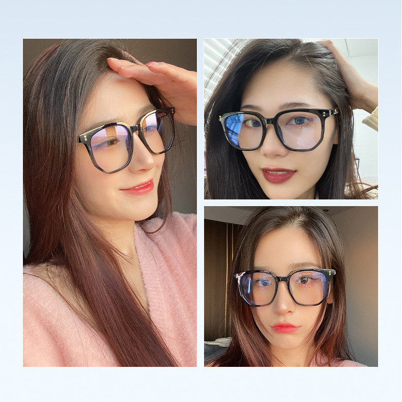 薇尚防蓝光无度数护目眼镜新款时尚大框方框防辐射素颜平镜27190