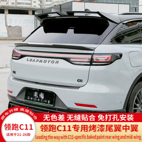 领跑C11免打孔烤漆顶翼碳纤中翼