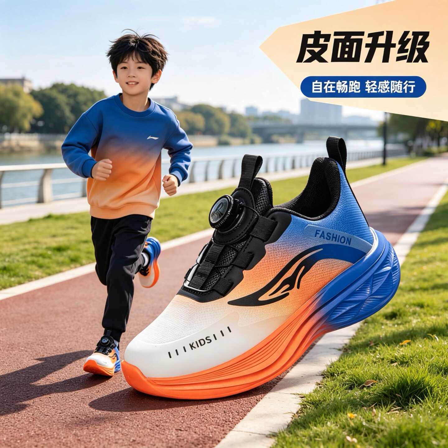 儿童运动鞋男童2026款春秋学生休闲跑步鞋篮球鞋网面透气男童单鞋