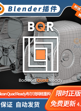 Blender建模插件 Bqr Boolean Quad Ready 1.6 自动布尔网格重构