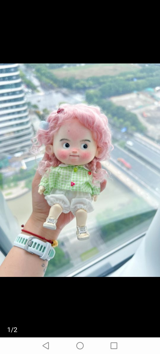 只有假发没有娃娃，Josh阴沟里的国王马海毛小卷毛假发(少女粉色)