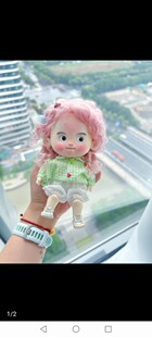 只有假发没有娃娃 国王马海毛小卷毛假发 少女粉色 Josh阴沟里