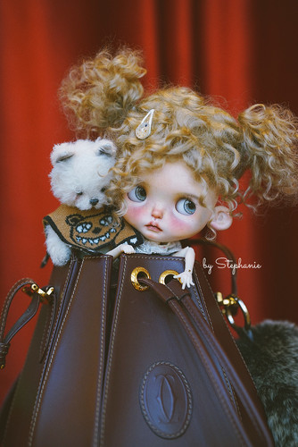 现货Blythe小布qbaby马海毛冲天炮小卷毛（亚麻金色）springdoll