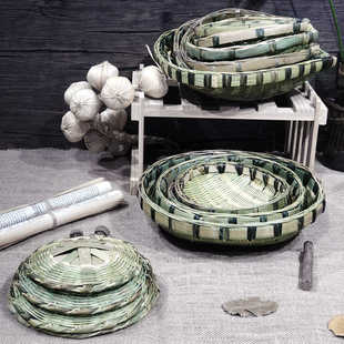 四川沥水洗菜老式竹筲箕圆形竹编家用馒头蒸垫竹篦子收纳木桶蒸笼