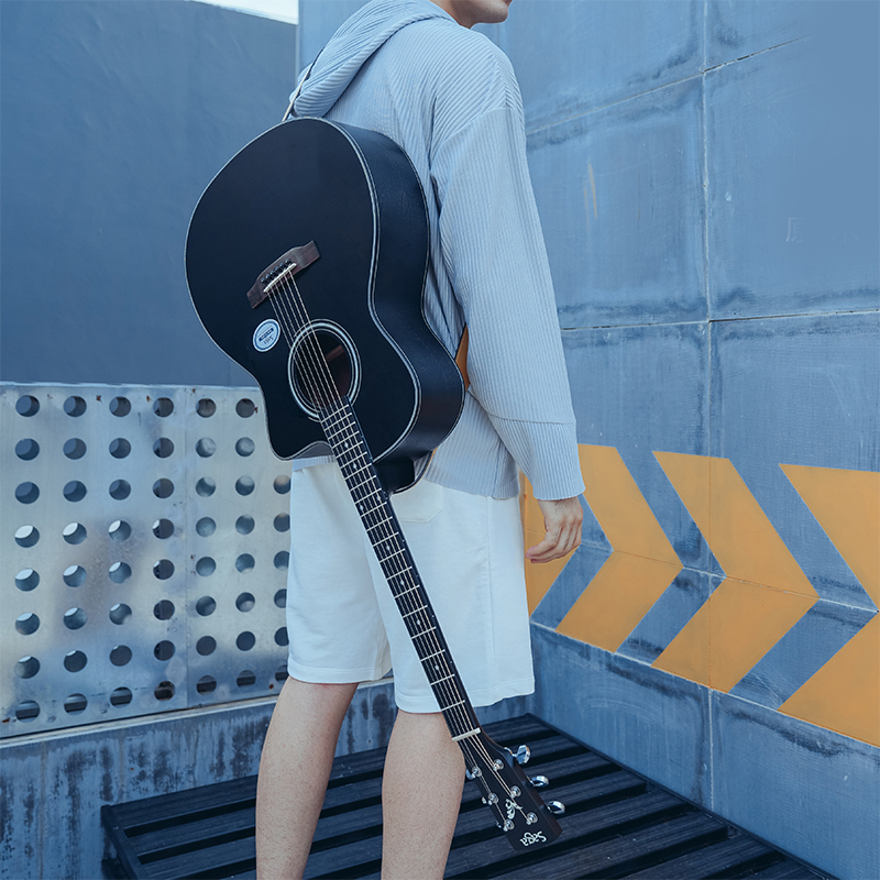 Saga萨伽sf600c吉他初学者入门学生女男民谣木吉他41寸电箱40