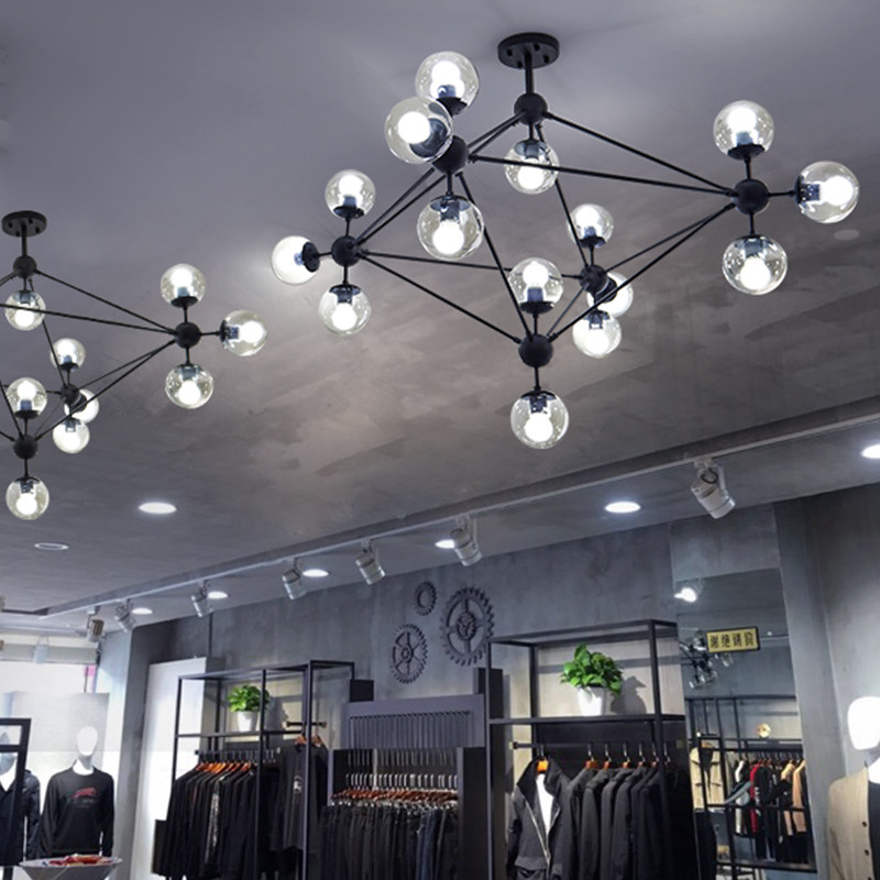 北欧服装店女装魔豆吊灯创意个性店铺商用超亮美发理发店发廊灯具_虎窝淘